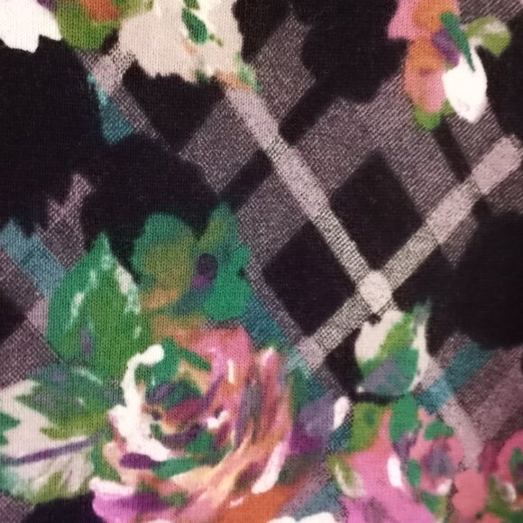 'TALBOTS' Petite Cardigan Size 0-2 P Plaid & Floral NWOT - Picture 9 of 14